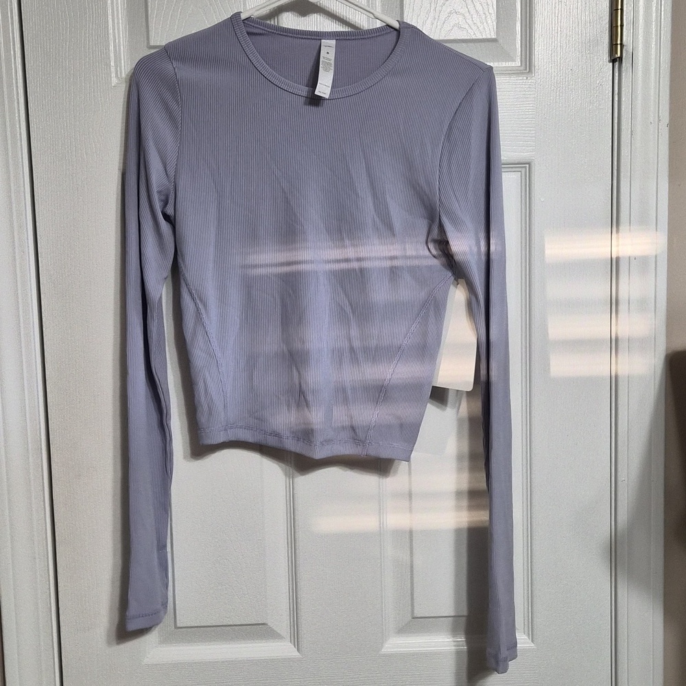 X By Gottex Studios Rib Long Sleeve Lavender Size SMALL, NWT!